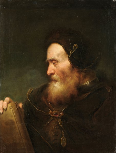 Portrait of a bearded old man with a book, oil on canvas, 59.5 x 44.5 cm, unsigned, Schweizerischer