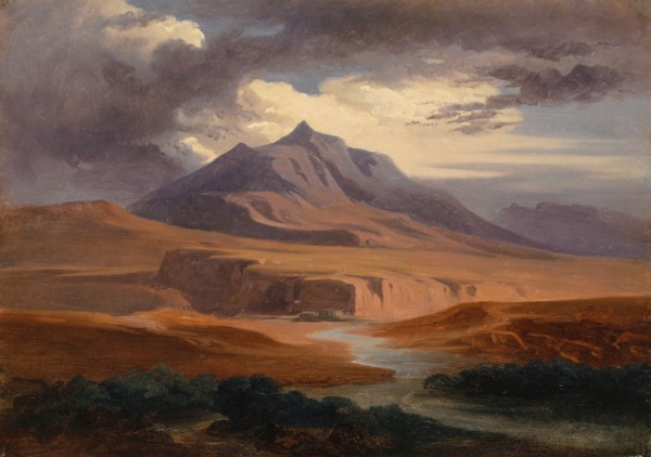 Mountains in the Roman Campagna, oil on paper, on canvas, 24.5 x 34.4 cm, unsigned, Johann Jakob