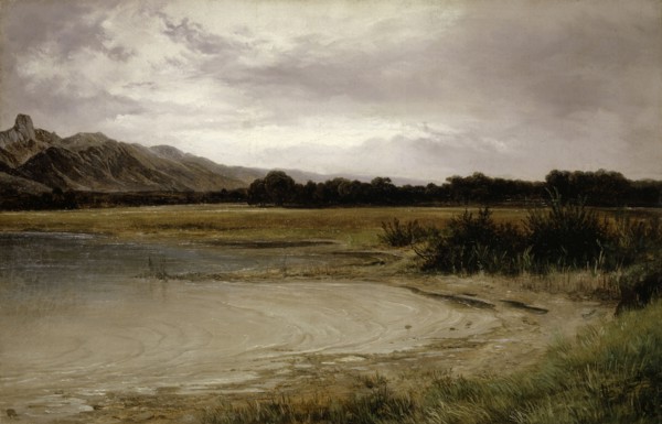 On Lake Thun, 1849, oil on canvas, 30.5 x 46.5 cm, signed and dated lower right: A Calame, 28 mars