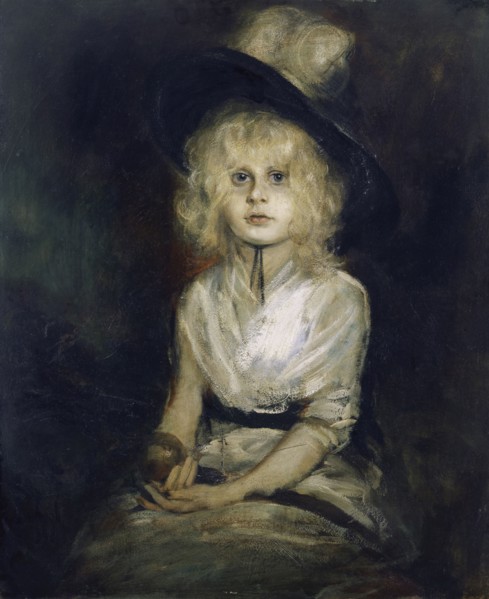 Portrait of Marion Lenbach, 1898, oil on cardboard, 77.9 x 63.8 cm, signed and dated lower left: F.