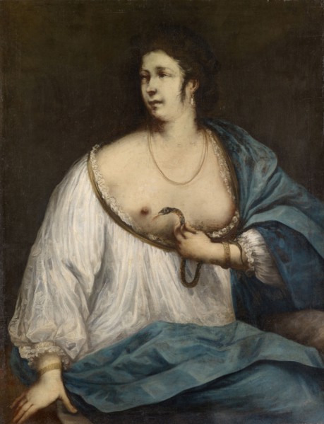 Cleopatra with the serpent, oil on canvas, 117 x 90 cm, unmarked, Antonio Carneo, (?), Concordia