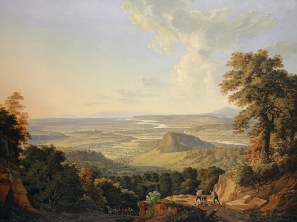 View from Muttenzer quarry to Basel, 1811, oil on canvas, 93 x 123 cm, signed, inscribed and dated