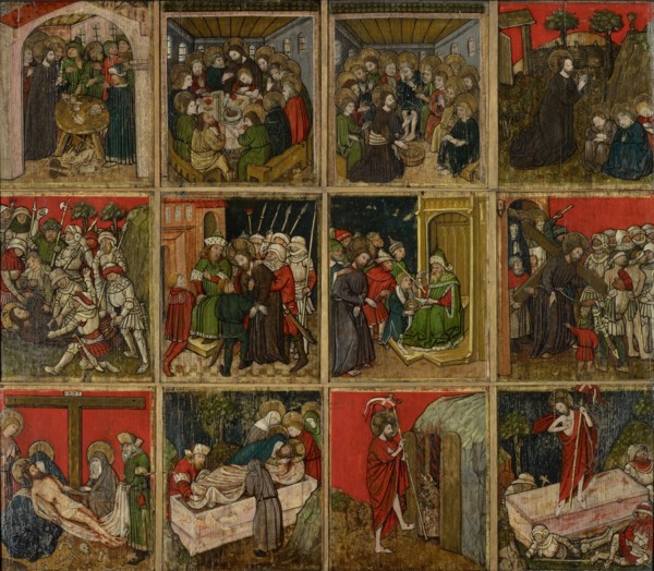 Twelve scenes from the Passion of Christ, 2nd quarter of the 15th century, mixed technique on fir