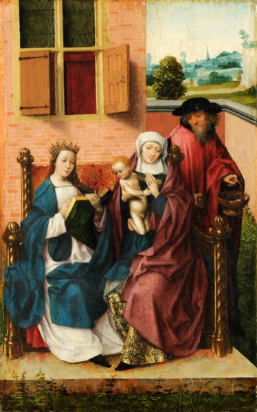 The hl., Anna took part in the hl., Joseph, early 16th C., mixed oak wood, 51.5 x 31.5 cm,