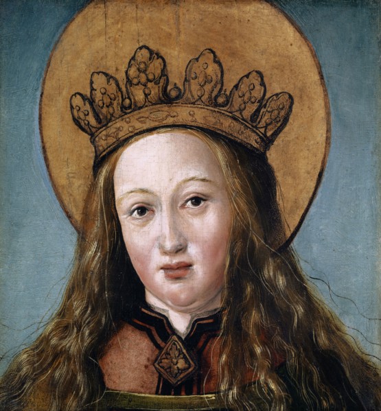 Head of a Female Saint, c. 1515, oil on spruce, 23.5 x 22 cm, unsigned, Hans Holbein d. J.,