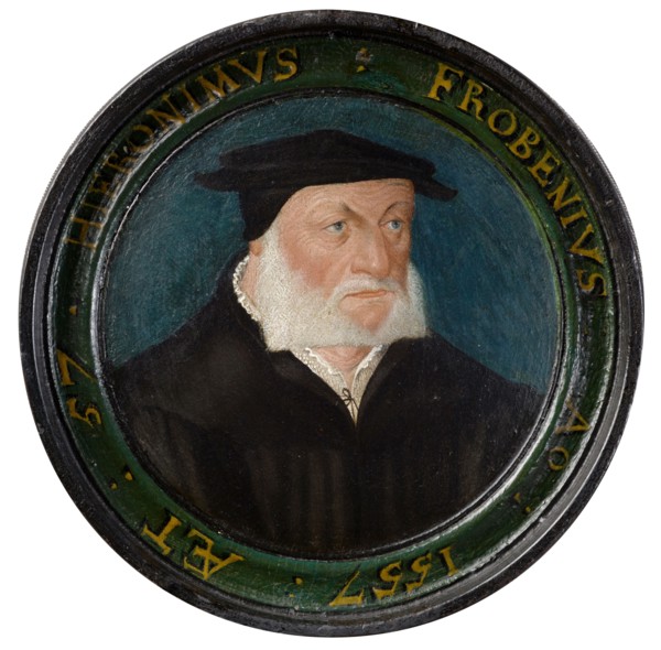 Capsule portrait of Hieronymus Froben, with lid, 1557 (1558), oil on pear wood, diameter: 10 cm |,