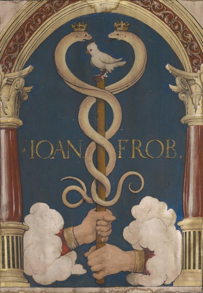 Impresis of Johann Froben, c. 1523, tempera on unprimed canvas (handkerchief painting), 44 x 31 cm,