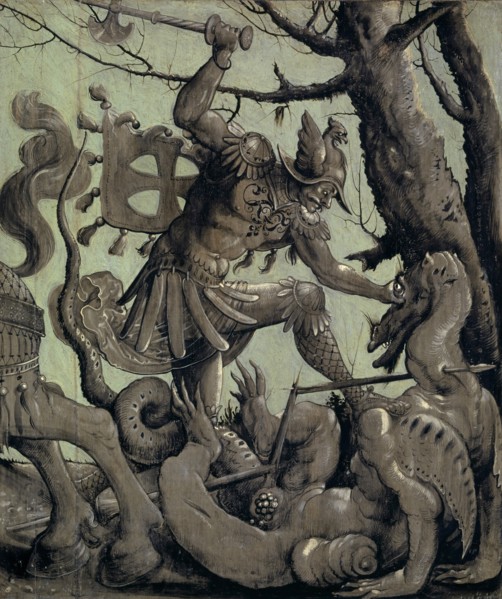The Dragon Battle of St., Georg, c. 1520, tempera on lime wood, 60.9 x 51.4 cm, unsigned, Urs Graf,