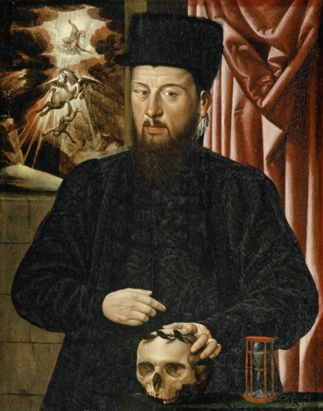 Portrait of Theodor Zwinger, 1589 (?), Oil on oak, 67.5 x 53 cm, not specified., Hard to read on