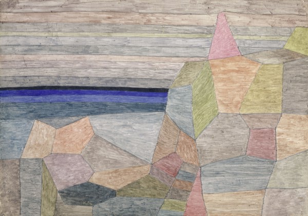 Promontorio Ph., 1933, 323 (B 3), watercolor on paste zinc-white primer on plywood, 27.5 x 39.5 cm,