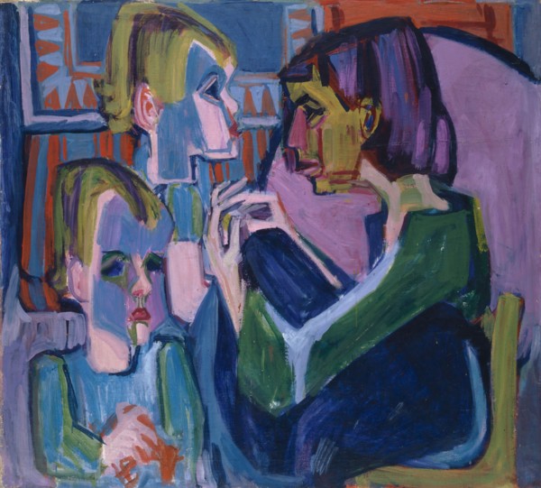 Mother with children, 1925, oil on canvas, 100 x 110 cm, unsigned, Albert Müller, Basel 1897–1926