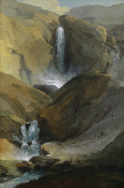 The Geltenschuss in Lauenental in summer, 1777, oil on canvas, 82.1 x 54 cm, signed lower middle