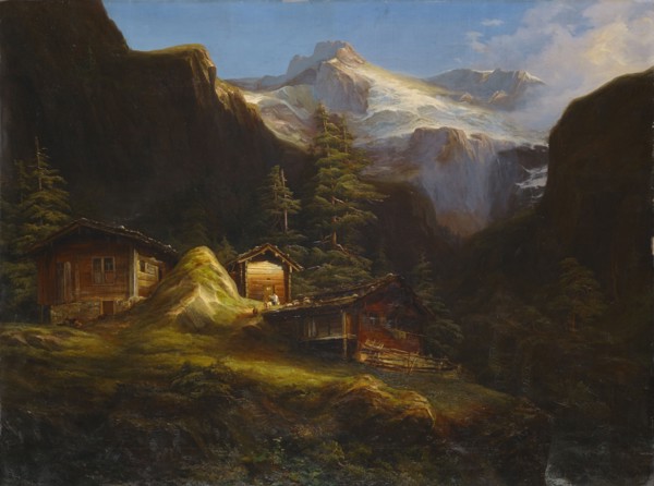 Alp Brunnital in the Schächental, 1850, oil on canvas, 89.5 x 119.5 cm, Jost Anton Muheim,
