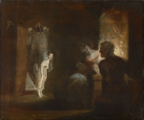 Undine comes to the fishing couple, 1821, oil on canvas, 63.5 x 76.4 cm, Unmarked, Johann Heinrich