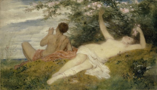 The Spring [sketch], 1862, oil on canvas, 33.4 x 56.9 cm, unmarked, Arnold Böcklin, Basel 1827–1901