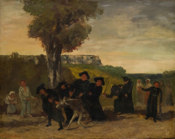 Le retour de la conférence, 1863, oil on canvas, 73 x 92 cm, signed lower left: G. Courbet.,