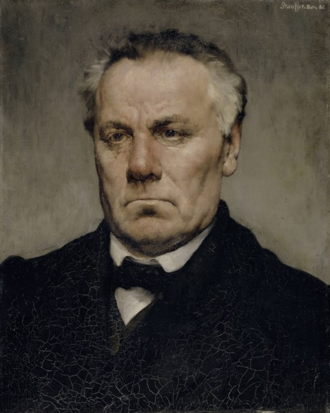 Portrait of a Dorfschulzen, 1880, oil on canvas, 46 x 37 cm, signed and dated upper right: Stauffer