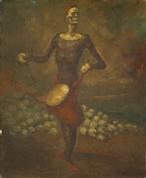Tambour macabre, around 1924, oil on board, 46 x 38 cm, unsigned, Johannes Robert Schürch, Aarau