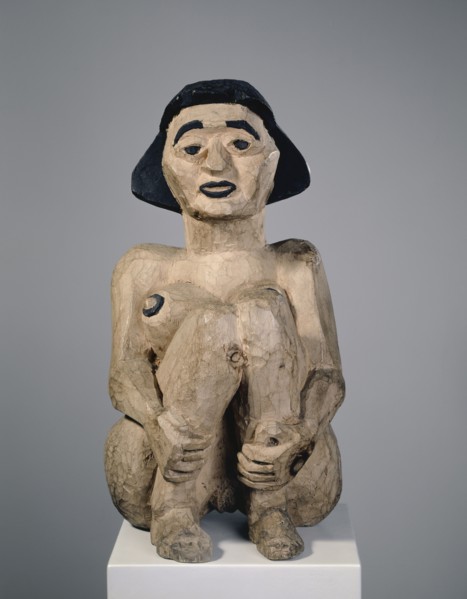 Seated Figure (Crouching), 1924-1925, wood, painted, 68.5 x 36.5 x 39.5 cm, unsigned, Albert