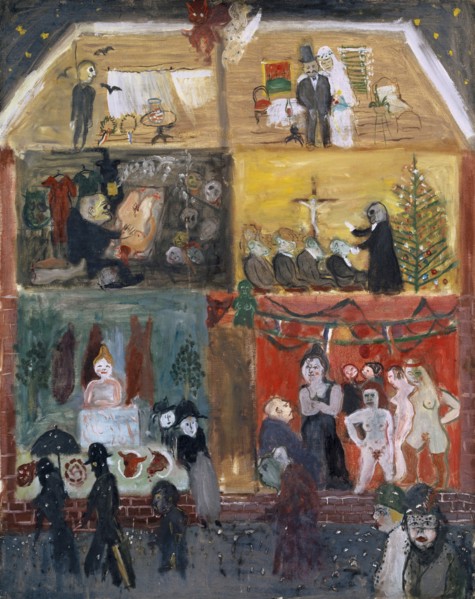 Cross section through a house, 1931, oil on canvas, 77.5 x 61 cm, unmarked, Walter Kurt Wiemken,