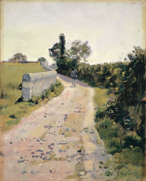 Sunny street, c. 1890, oil on canvas, 41 x 33 cm, signed lower right: Ferd., Hodler, ., Ferdinand