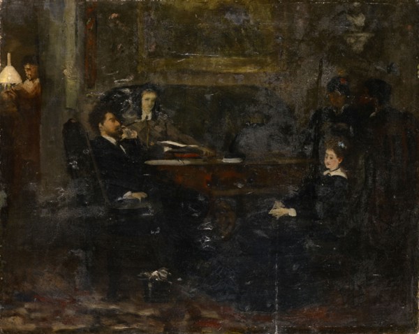 The Leibl family, 1871, oil on canvas, 58.5 x 73 cm, unsigned, Fritz Schider, Salzburg 1846–1907
