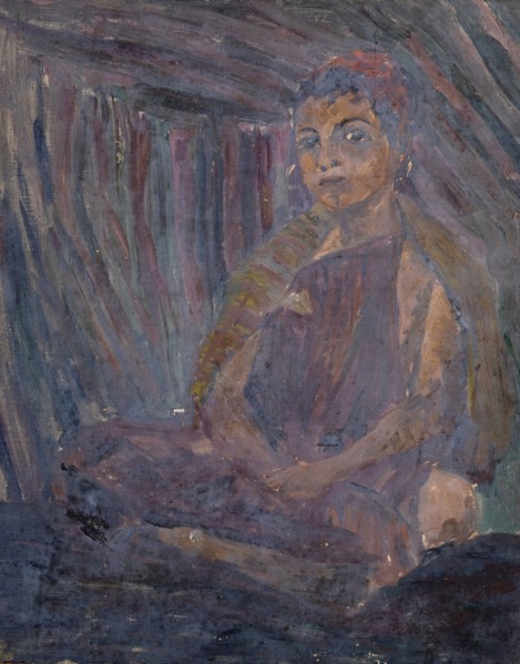 Bedouin boy in tent tent, oil on canvas, 46 x 36.5 cm, Ernst Schiess, Basel 1872–1919 Valencia