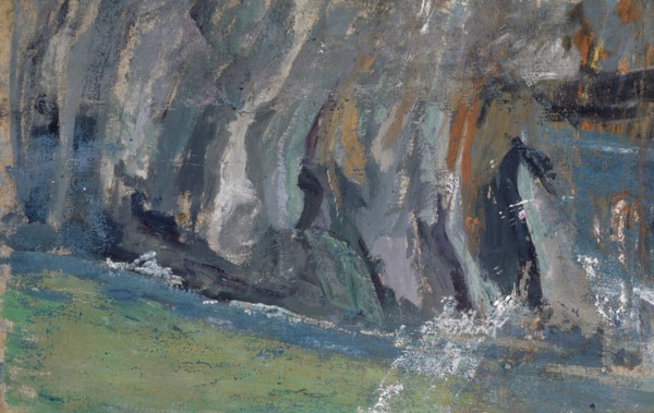 Surf on rock, oil on cardboard, 26.5 x 41 cm, Ernst Schiess, Basel 1872–1919 Valencia