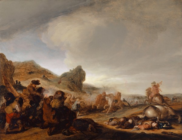 Rider Battle, oil on oak wood, 52.5 x 67 cm, unmarked, Benjamin Gerritsz. Cuyp, Dordrecht 1612–1652