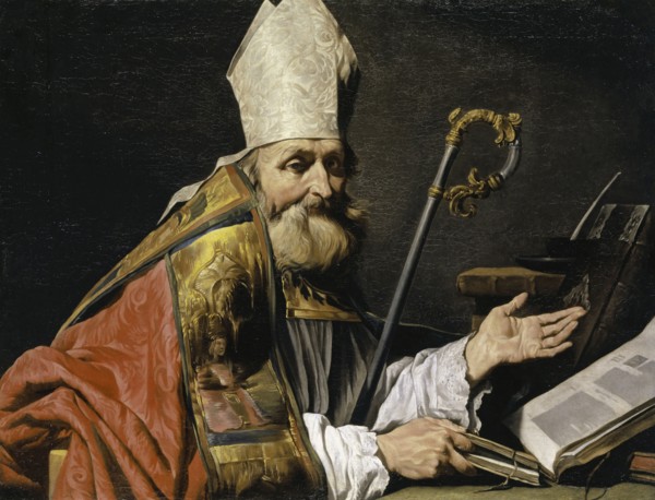 The hl., Ambrosius, oil on canvas, 89.2 x 115 cm, unmarked, Matthias Stomer, Amersfoort (?) um