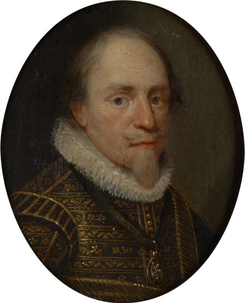 Moritz of Orange (1567-1625), after 1627, oil on oak, 16 x 13 cm, unsigned, Michiel Jansz. van