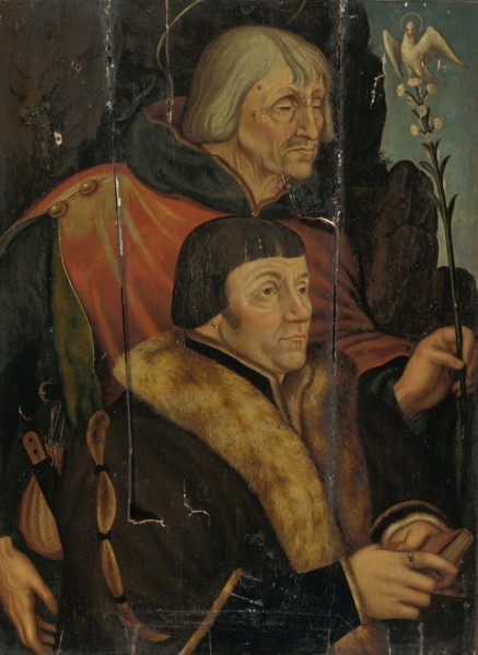 Half-length portrait of a praying man with his patron saint (St. Joseph?), 1st quarter of the 16th