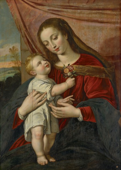 Madonna with Child, Oil on Oak, 105 x 75.5 cm, Unmarked, Maarten Pepyn, (?), Antwerpen 1575–1642