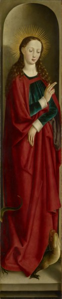St. Margaretha, end of the 15th century, mixed technique on basswood, 175 x 35 cm, unmarked, Basler