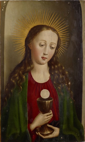 St. Barbara, late 15th century, mixed technique on basswood, 63 x 35 cm, not marked, Basler