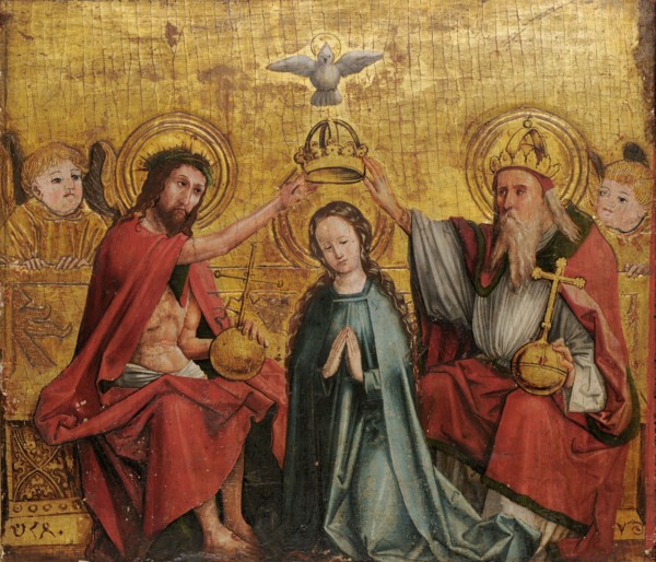 Coronation of the Virgin Mary, early 16th century, mixed technique on coniferous wood, 51 x 58 cm,