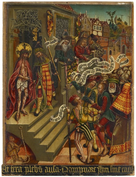 Ecce homo (front), Marbling with year number 1499 (back), 1499, mixed technique on basswood, 40 x