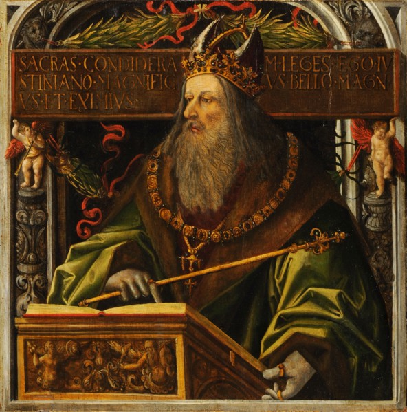 Ideal portrait of Emperor Justinian, oil on fir wood, 69.5 x 68 cm (panel) |, 68 x 67.5 cm (image