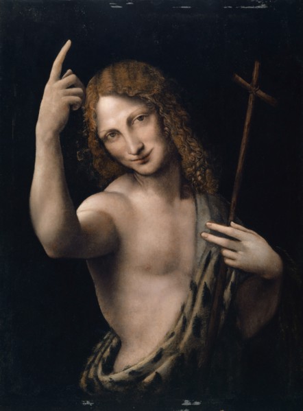 The hl., John the Baptist, c. 1505/07, oil on poplar wood, 71 x 52 cm, unmarked, Leonardo da Vinci,