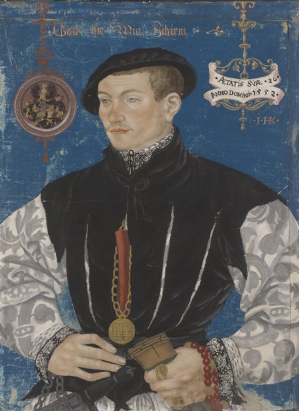 Portrait of Hans Rispach, 1552, tempera on paper, mounted on canvas, 51 x 38 cm, signed on the