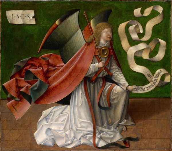 Annunciation to Mary: The Archangel Gabriel, 1515, mixed media on oak wood, 67 x 75 cm, unmarked,
