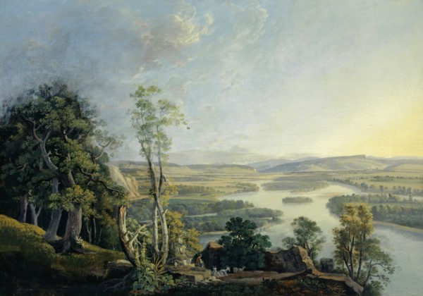 Rhine landscape near the Isteinerklotz, oil on canvas, 87.5 x 123.5 cm, not marked, Peter Birmann,