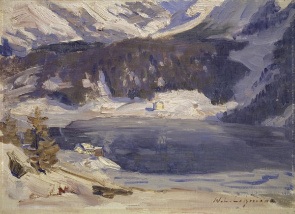 Thaw, Davos, between 1909 and 1912, oil on canvas on cardboard, 26.5 x 36 cm, signed lower right