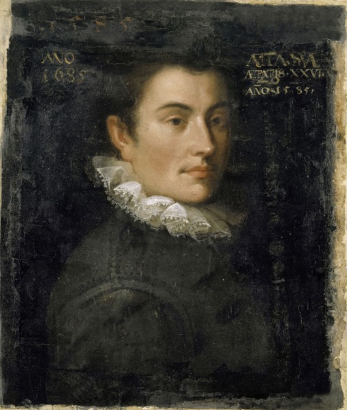 Portrait of a young man, 1585, oil on canvas, 50 x 41 cm, Not dated, but dated right of the head,