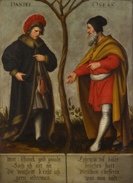 The prophets Daniel and Hosea, oil on canvas, 104.5 x 75.5 cm, unsigned., About the figures: DANIEL