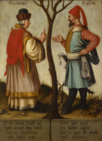 The Prophets Micah and Nahum, oil on canvas, 104 x 76.5 cm, unsigned., About the figures: MICHEAS