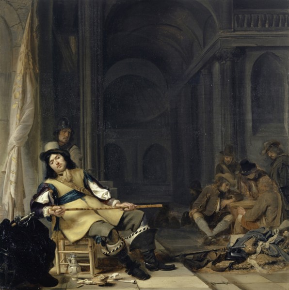 Officer and Soldier in a Third Quarter, c. 1645-1650, oil on oak, 71.6 x 71.3 cm, unmarked, Simon