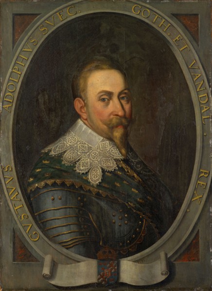 Portrait of Gustav Adolf, King of Sweden, oil on panel, 91 x 66.5 cm, Signed lower right in an oval