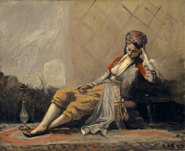 Odalisque, 1871/1873, oil on canvas, 50.7 x 61.2 cm, signed lower right: COROT, Jean-Baptiste
