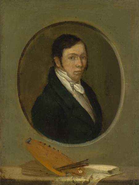 Portrait Samuel Birmann, 1819, oil on panel, 20.9 x 16 cm, unsigned, Hieronymus Hess, (?), Basel